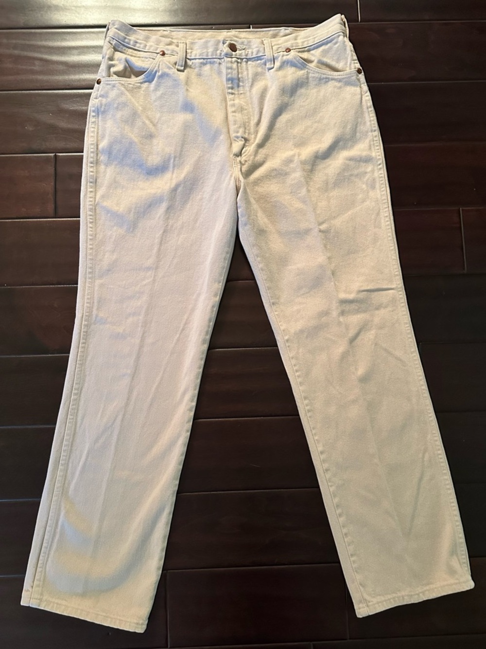 Vintage Wrangler Cream Jeans High Rise Straight Leg USA Made 80s 90s